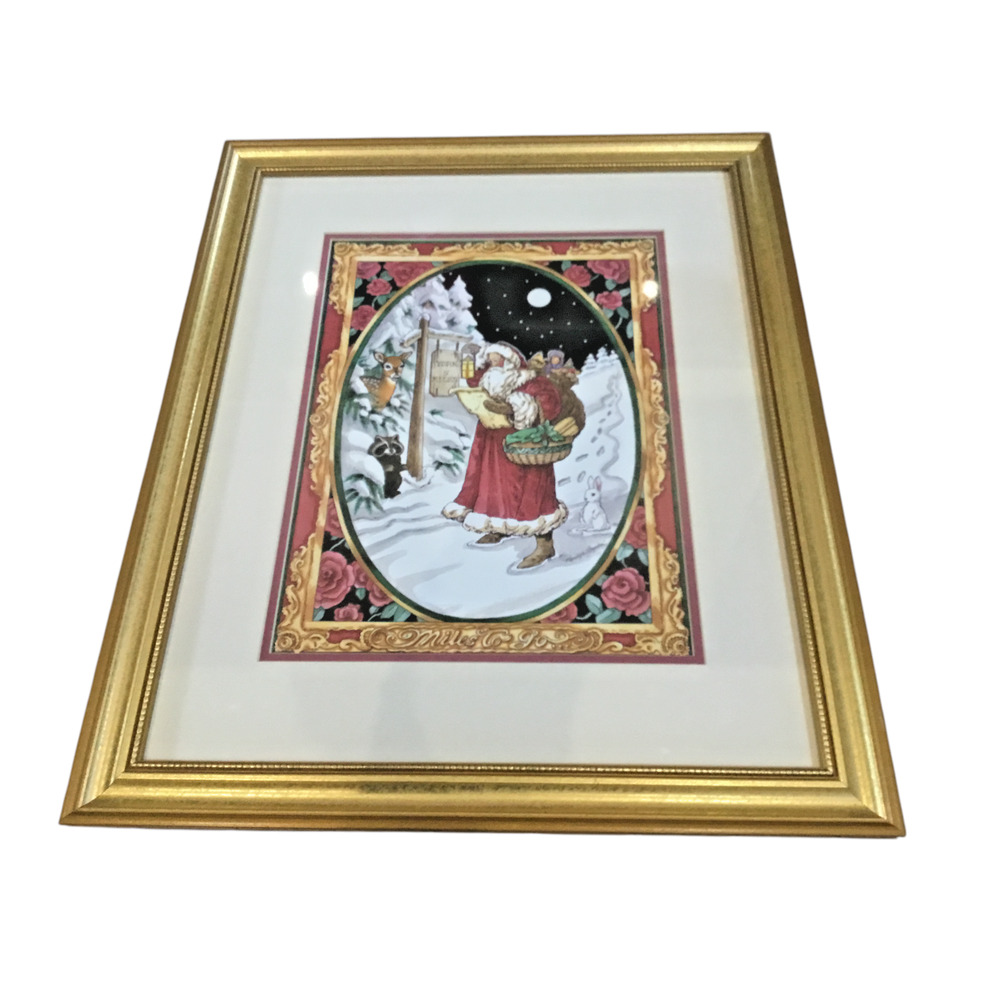 Marilyn Gauthier “Miles to Go” Framed Santa Print – York 5 Miles, Holiday Gaudre